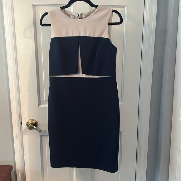 Donna Morgan dress - size 4 - lined - Navy and ivory - Picture 1 of 3